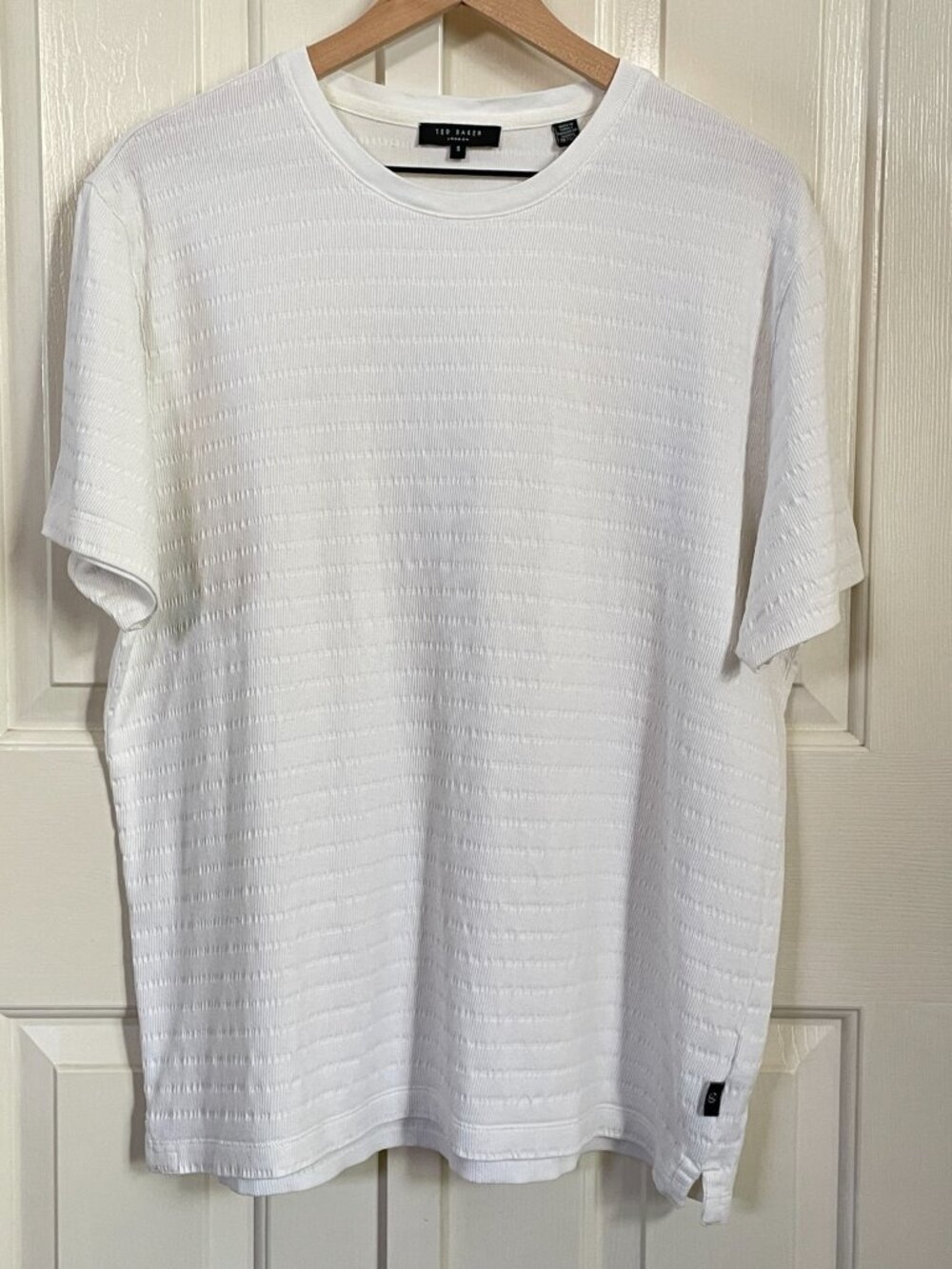 Ted Baker KINGSRD White Jacquard Textured Crewneck T-Shirt Men’s Size 5